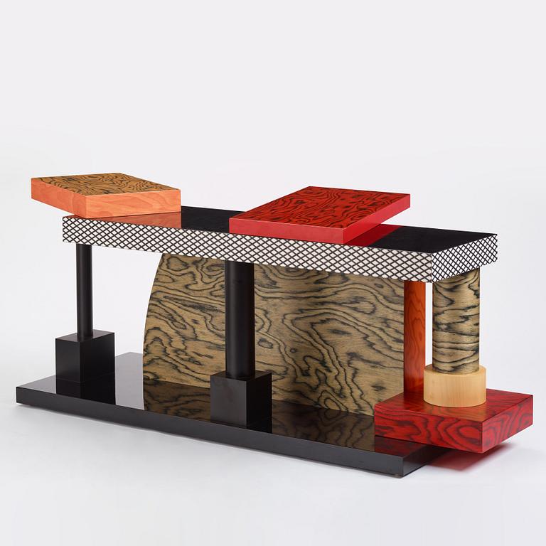 Ettore Sottsass, a "Tartar" console, Memphis, Italy, post 1985.