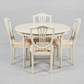 MATGRUPP, 5 delar, gustaviansk stil, 1900-talets andra hälft.
