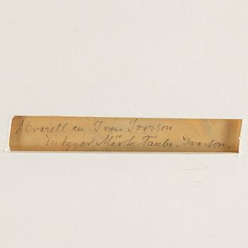 Ivan Ivarson, watercolour, signed with monogram.