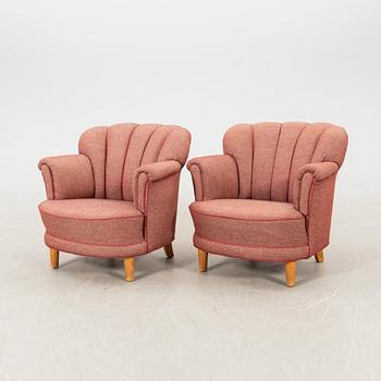 Armchairs a pair Swedish Modern 1940s.