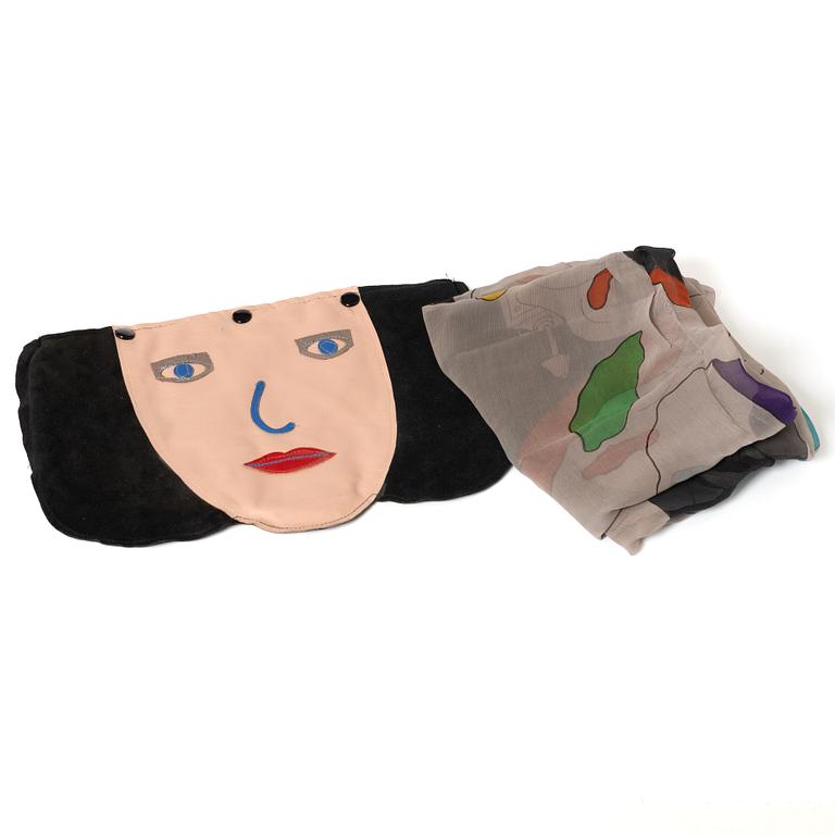 Marie-Louise Ekman, handväska och scarf.