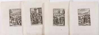 KOPPARSTICK ,33 st, bla efter J. Bourdon, 1700-1800-tal.