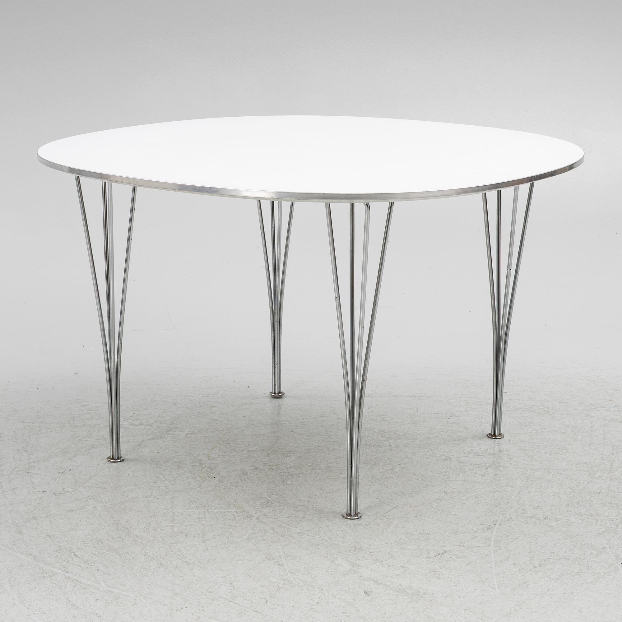 Bruno Mathsson & Piet Hein, a 'Supercircle' dining table, Fritz Hansen, Denmark.