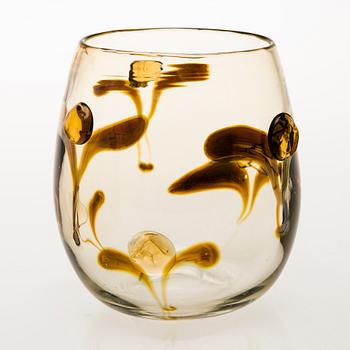 INKERI TOIKKA 1980s Glass Vase, signed Inkeri Toikka Nuutajärvi Notsjö.