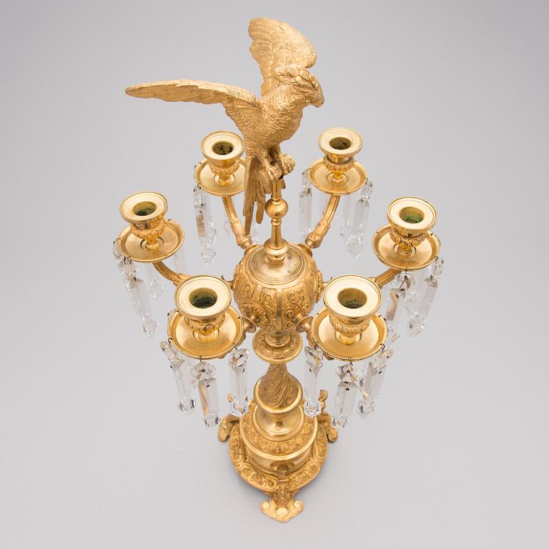 A RUSSIAN CANDELABRA, gilt bronze, Russia, ca 1860-70.