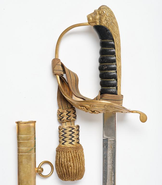 Sabel svensk, m/1915 för sjöofficer, med balja.