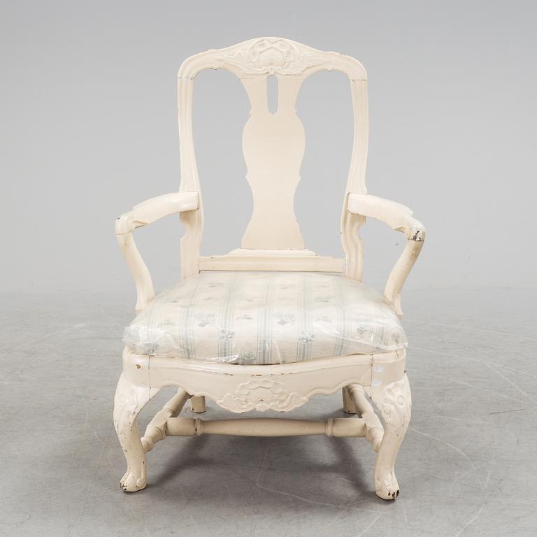 An early 18th century rococo chair.