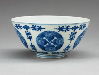 A blue and white bowl, Qing dynasty, with Yongzhengs six character mark and period (1723-35).
