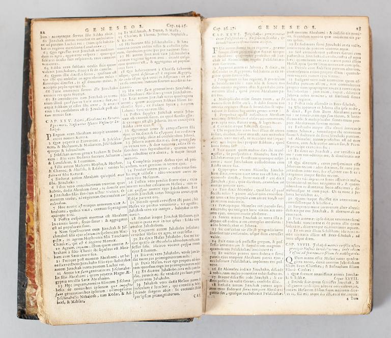 BIBEL, "Biblia Sacra", Amsterdam, 1669 med The Whole Book of Psalmes, Thomas Sterhold, John Hopkins mfl, London, 1638.