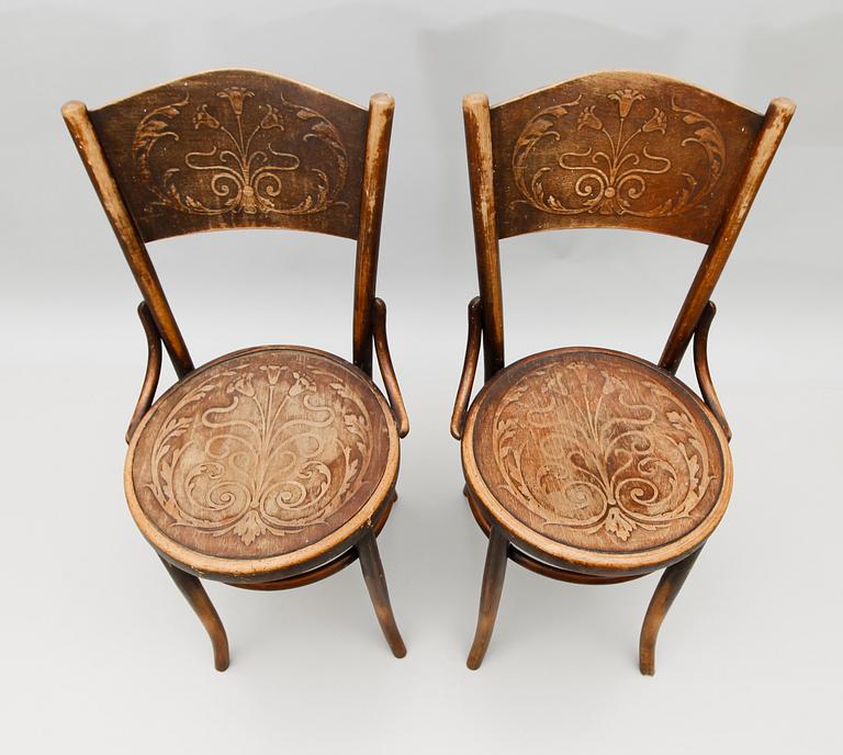 STOLAR, 1 par, Thonetmodell, Fischel, Wien, 1900-talets början.