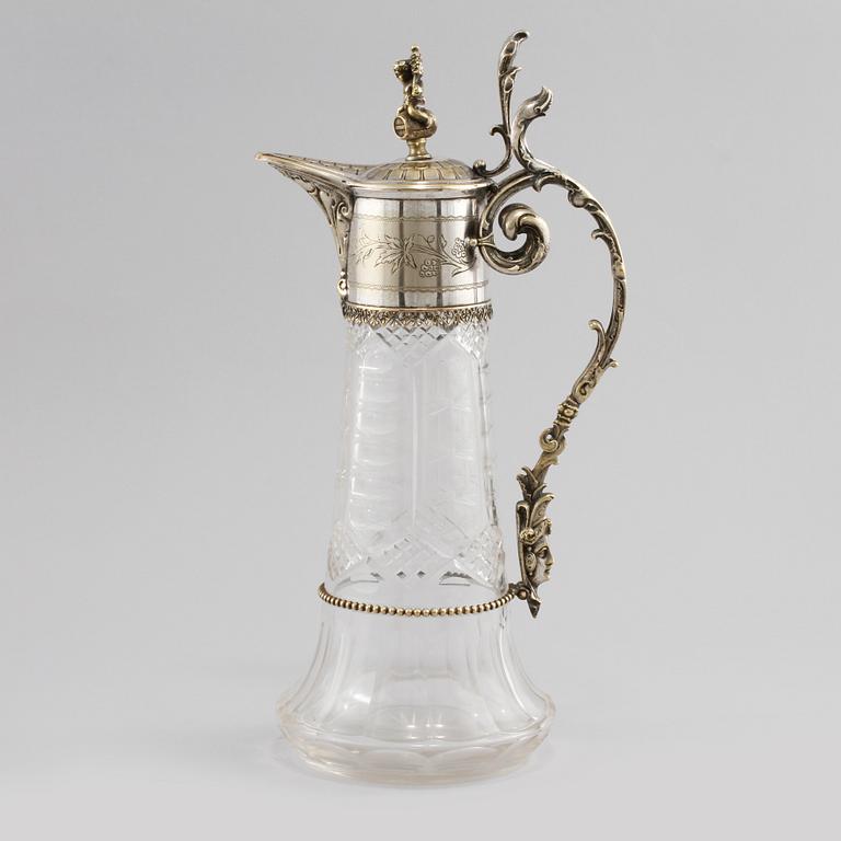 VINKANNA, glas och nysilver, nyrenässans, sent 1800-tal.