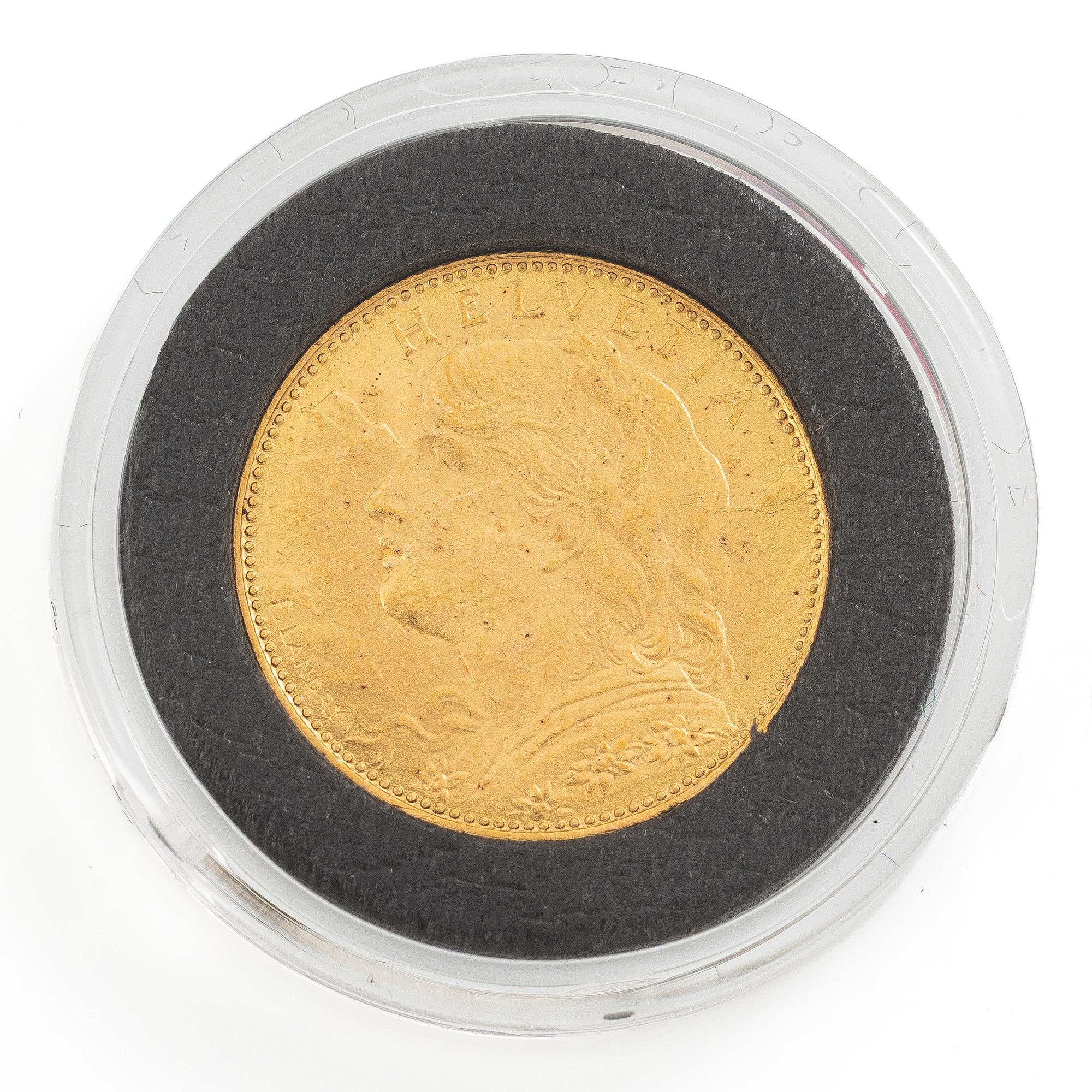 Guldmynt, Schweiz, 10 franc, 1922,