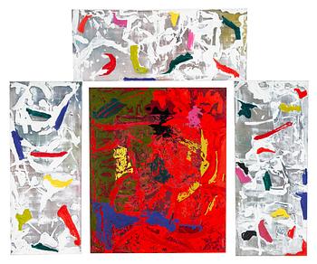 Johan Scott, oil on plexi, 4 parts, signed Johan Scott and dated -99 verso.