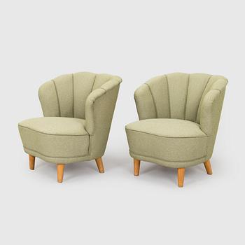 A 1950s pair of armchairs "Elisabeth" for Asko Finland.