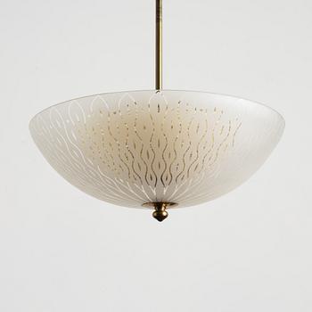 A Swedish Modern ceiling light from Orrefors, 1940's.