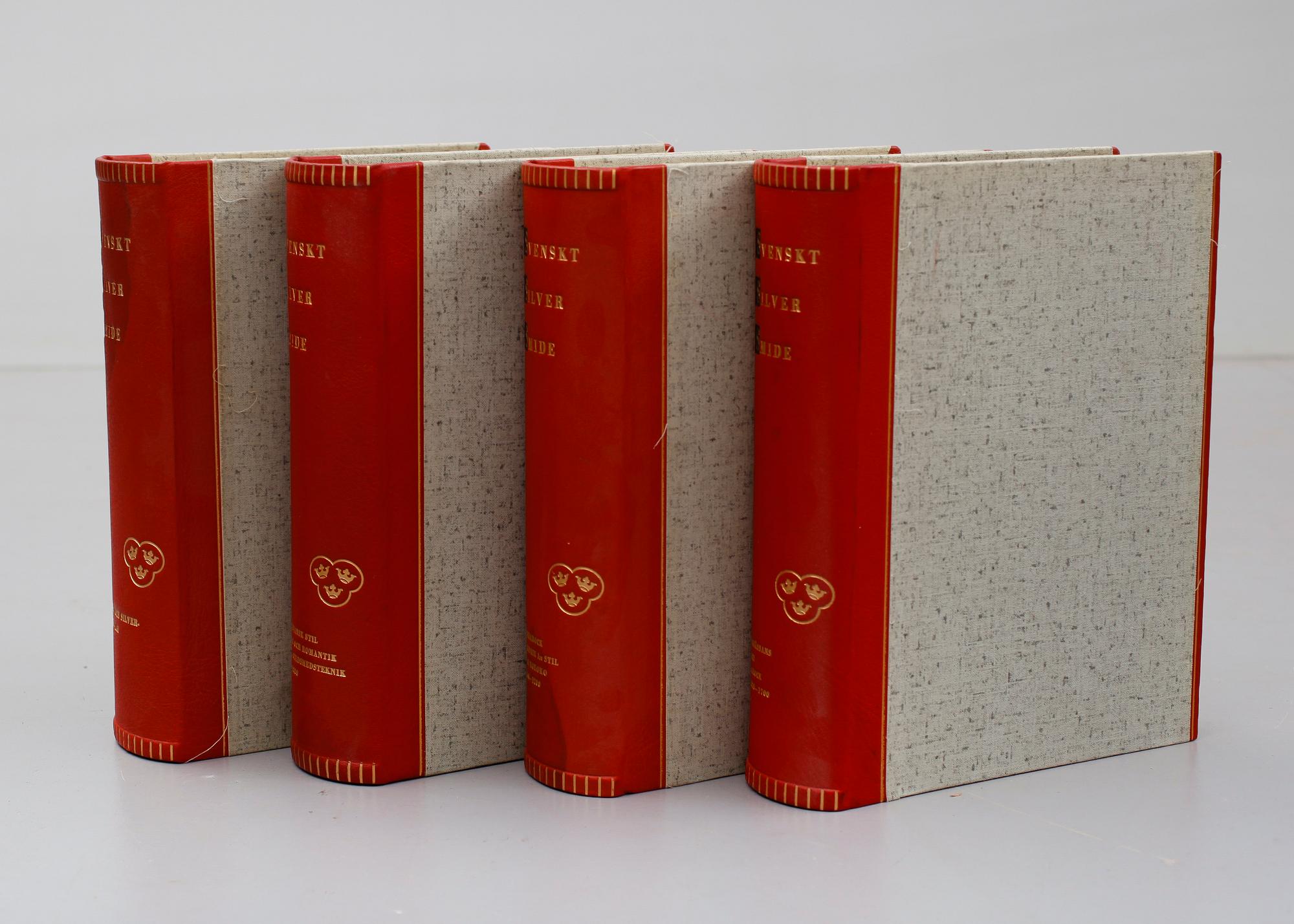 BÖCKER: Svenskt Silversmide 1520-1850, Erik Andrén m fl, Nordisk Rotogravyr 1963, 4 volymer.