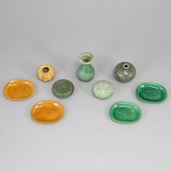 A group of nine South east asian ceramic objects, mostly Ming dynasty, also Qing and 20th century.