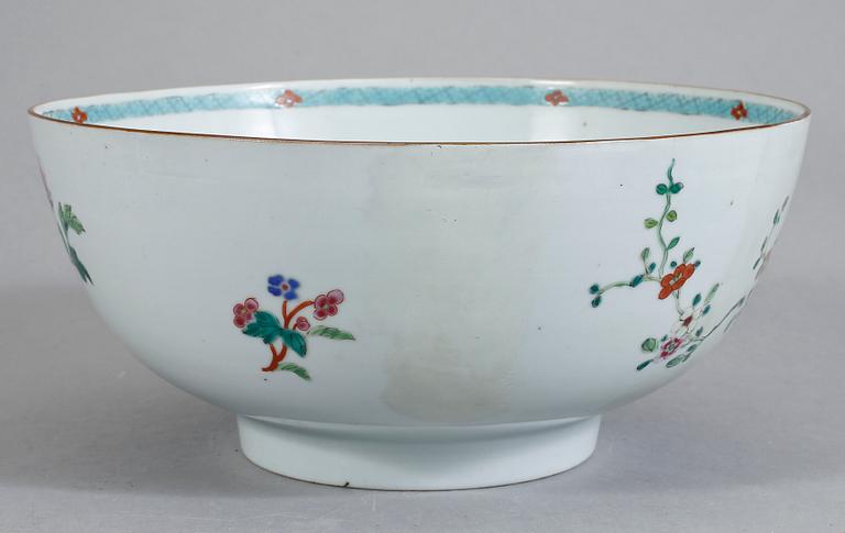 BÅLSKÅL, porslin, Kina, Qianlong (1736-95).
