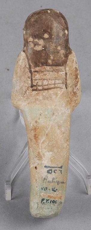 USHABTI, fajans, troligen forntida och Nya riket, Egypten 1550-1070 f Kr.