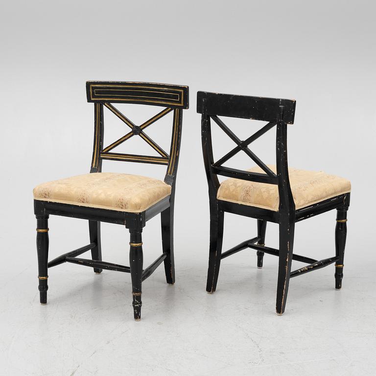 Four chairs, 19th Century.