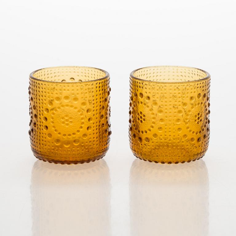 Nanny Still, servisdelar, 19 st, glas, "Grapponia", Riihimäen Lasi, Finland. Serien formgiven 1968.