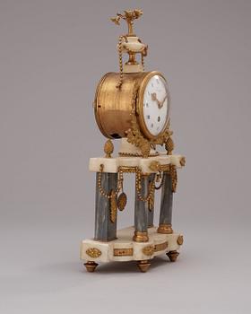 A Louis XVI late 18th century mantel clock, J L Roque Paris.