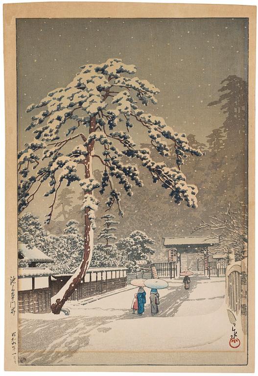 Kawase Bunjiro Hasui, Honmon Temple, Ikegami (Ikegami Honmonji).