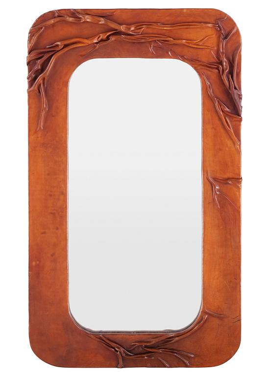 Probably a Swedish leather framed mirror.