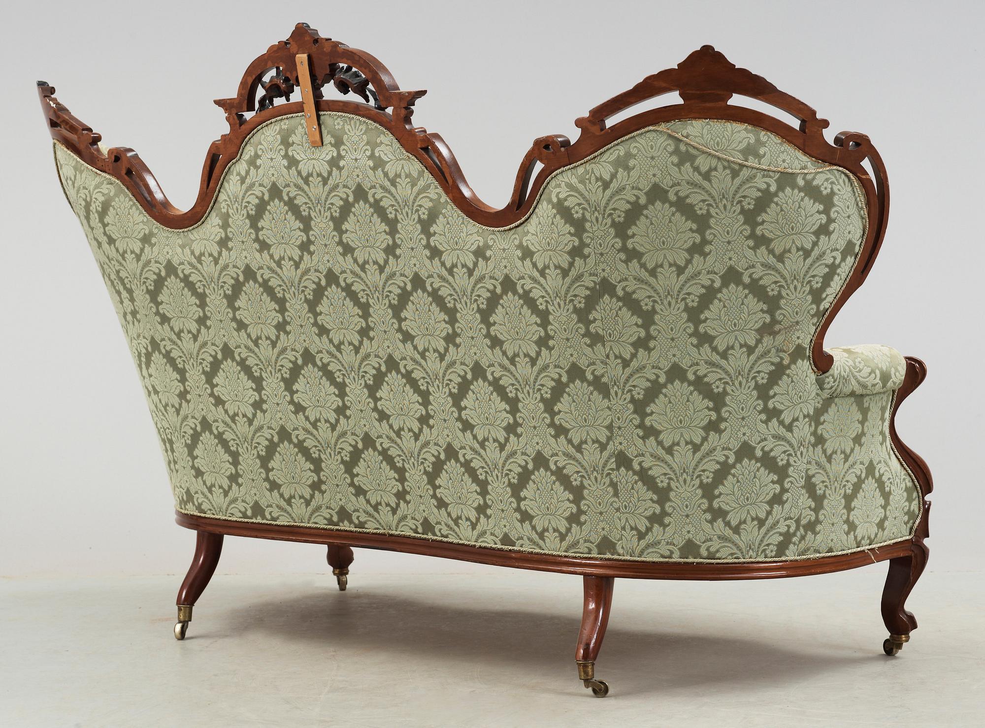 SALONGSGRUPP, 5 delar, nyrokoko, 1800-talets slut.