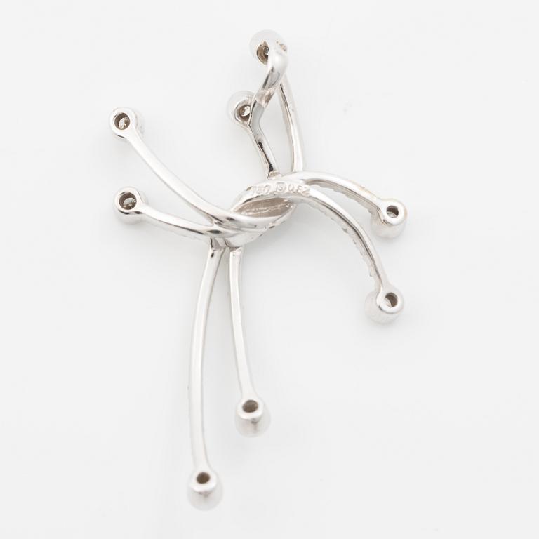 Pendant, 18K white gold with brilliant-cut diamonds.