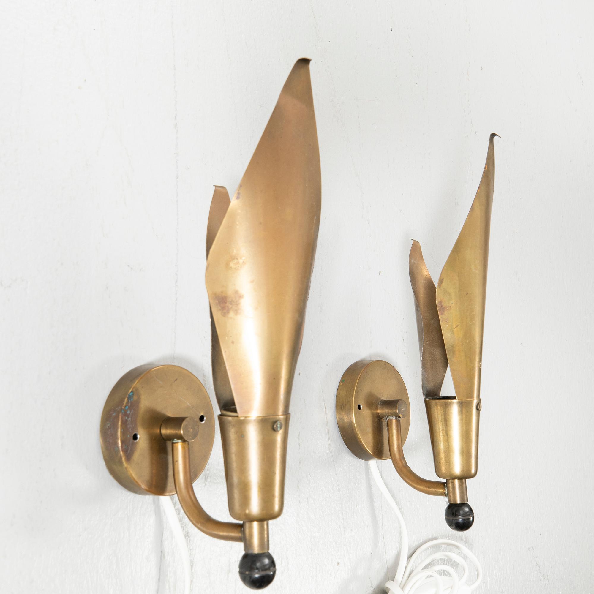 Wall lights, a pair, Swedish Modern, 1940s/50s.