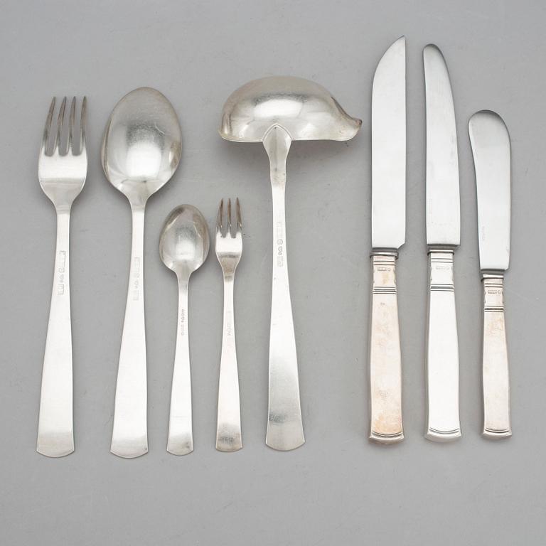 BESTICKSERVIS, 56 delar, silver, Rosenholm, GAB, Stockholm, 1960-tal. Totalt vikt 2101 g.