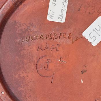 Wilhelm Kåge, fat, "Farsta", stengods, Gustavsberg 1934.