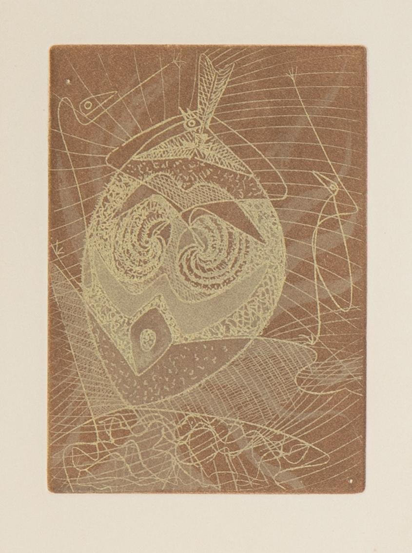 Max Ernst, etching in colours, 1950, signed 29/100.