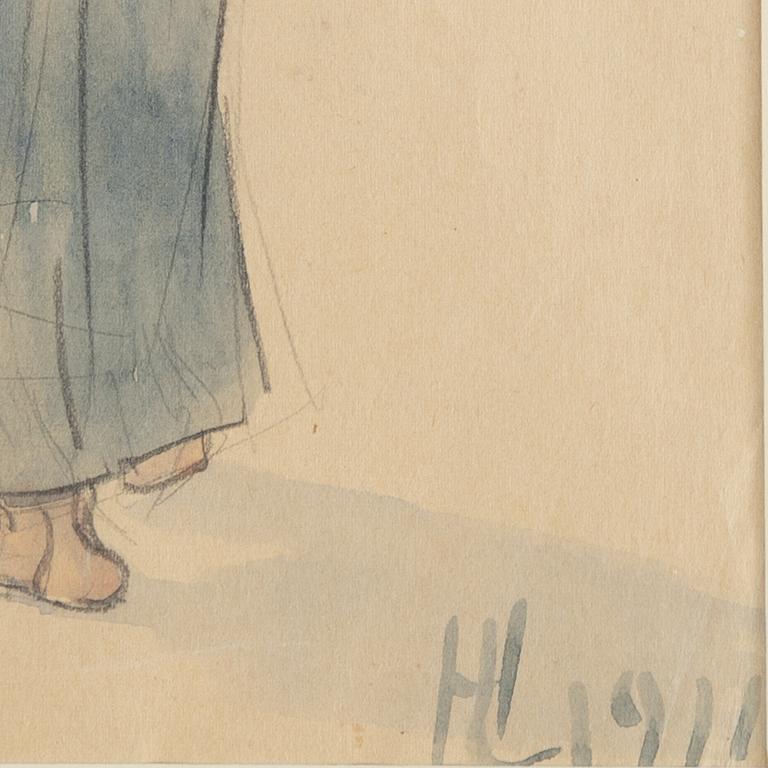 Harriet Löwenhjelm, watercolour, signed and dated 1911.