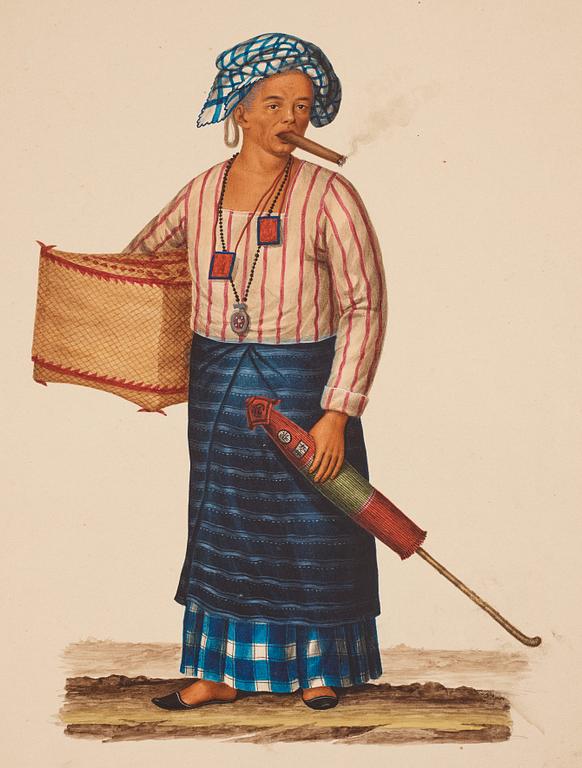 Justiniano Asunción Attributed to, Studies of the people of Manilla, Philippines.