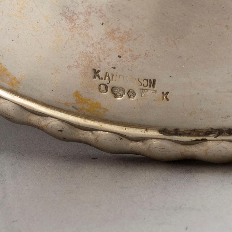 K Anderson, bordslampa, silver, Stockholm, 1924.