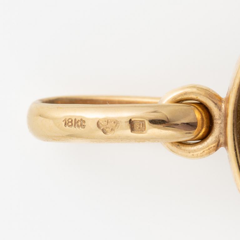 Hänge 18K guld med lapis lazuli sten och en rund briljantslipad diamant.