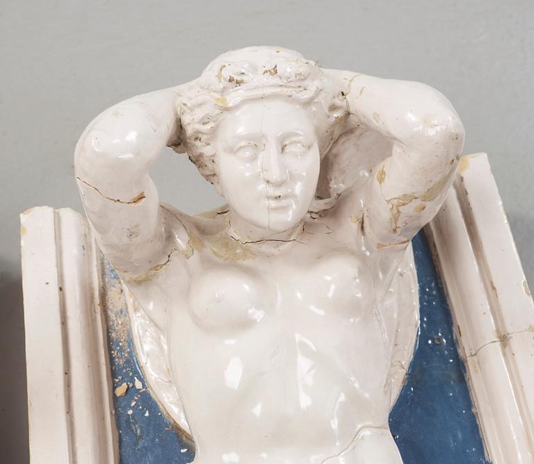 SPISOMFATTNING, glaserat lergods/terracotta. Troligen Sydeuropa, 1800-tal.