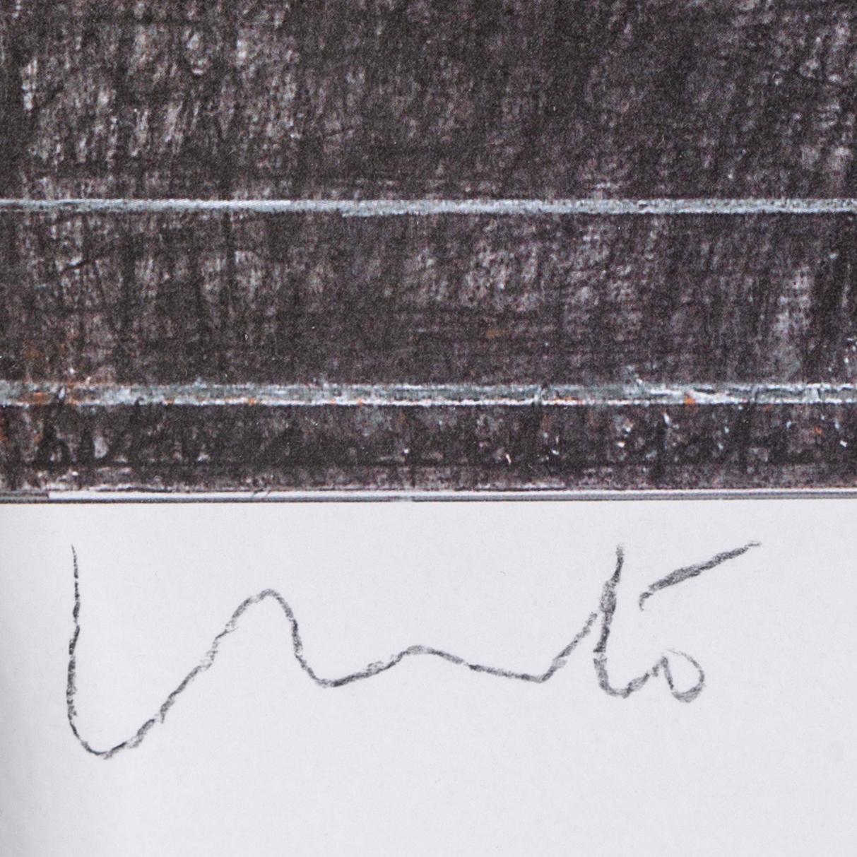 CHRISTO & JEANNE-CLAUDE, offset in colours, with a collage of fabric, signed Christo in pencil.