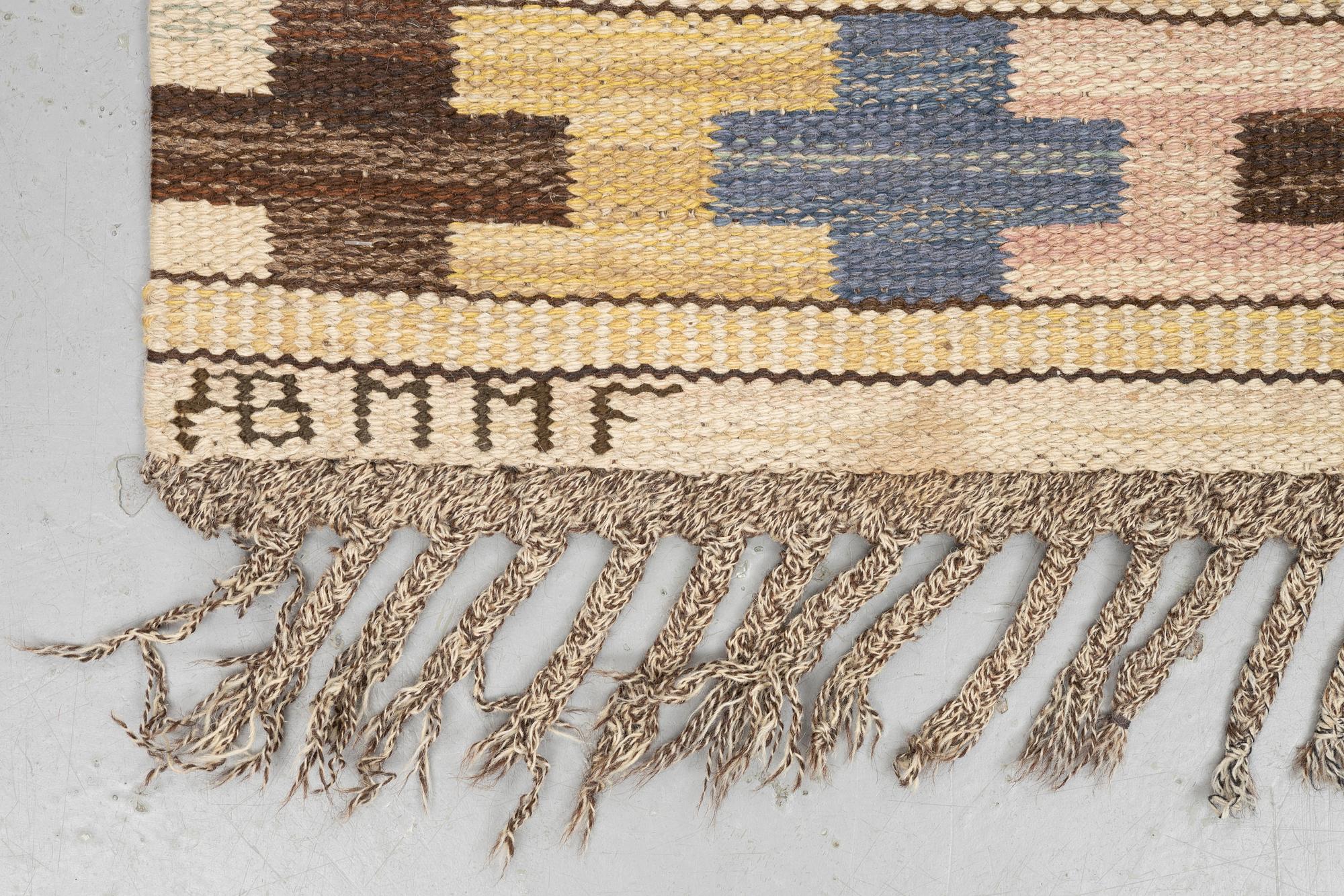 Märta Måås-Fjetterström, a carpet, "Munka-Ljungby", flat weave, ca 
 217,5 x 140 cm, signed AB MMF.