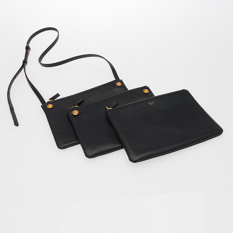 A Black Small Trio Shoulder Bag.