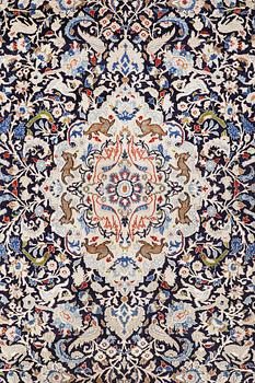 A Nain carpet, part silk, so-called 6 LAA, approx. 324 x 210 cm.