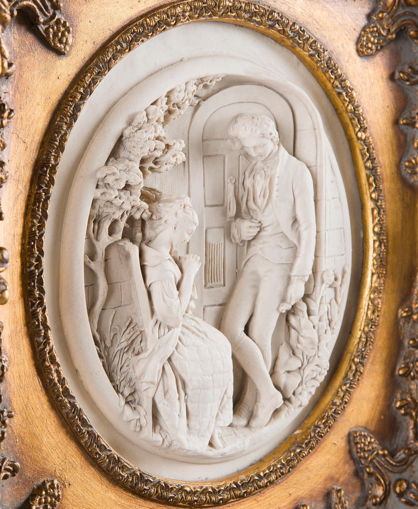 Relief, alabaster, 20th century.