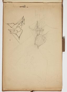 GÖSTA ADRIAN-NILSSON, sketchpad, 1920/30's, by the artist's own hand inscribed GAN with indian ink on the cover.