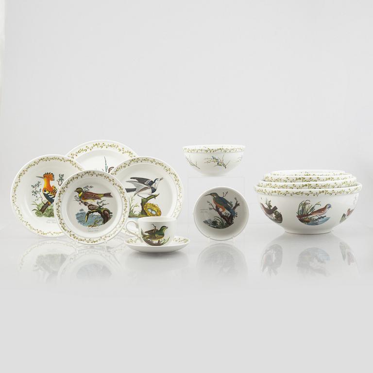 A 55-pieces dinner and coffee porcelain service, 'Birds of Britain', Portmeirion, England.