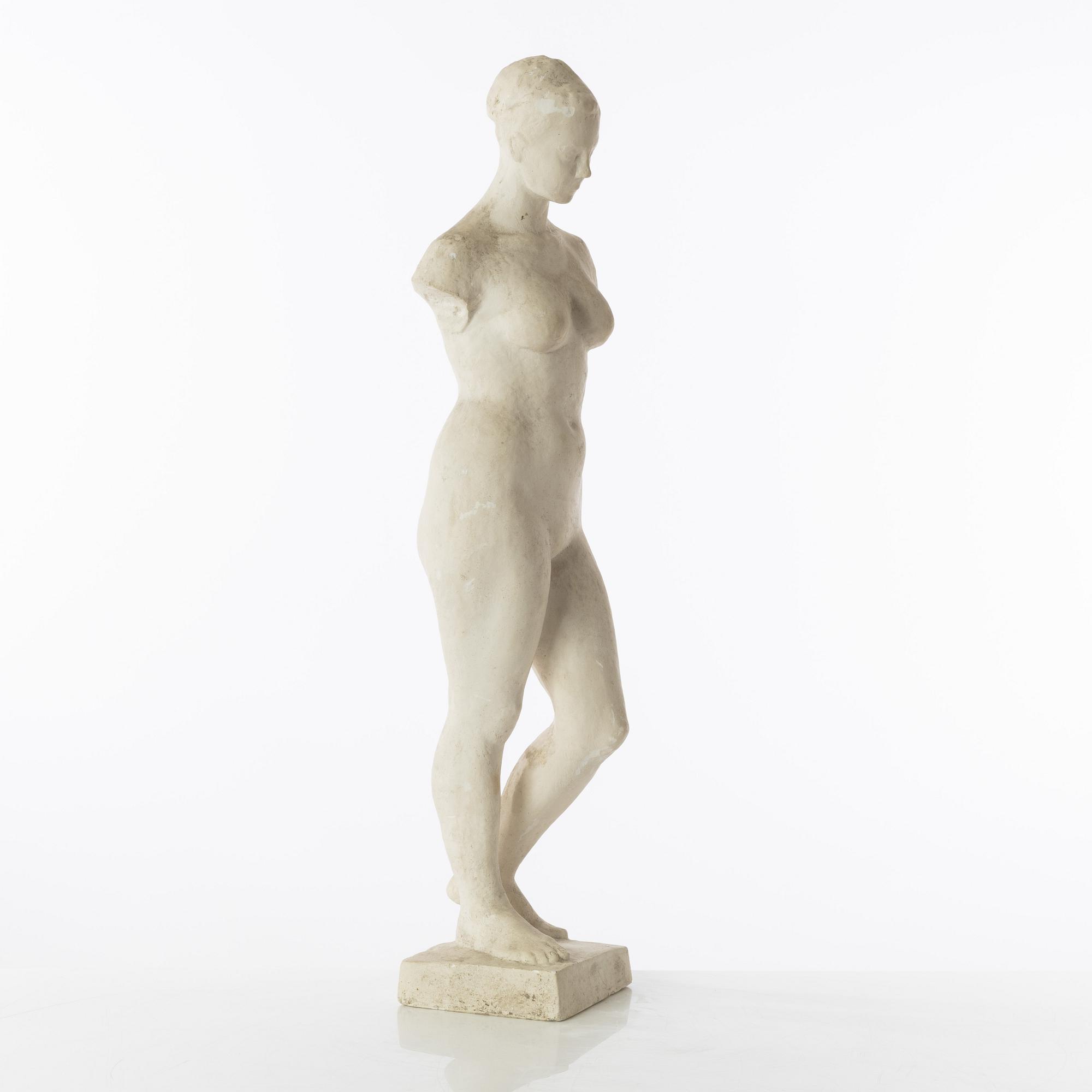 Gudmar Olovson, skulptur. Gips. Osignerad. Höjd 59 cm, längd 14 cm.