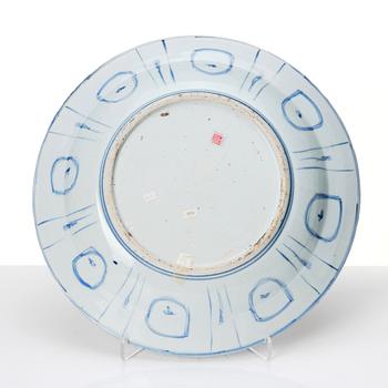 A blue and white dish, Ming dynasty, Wanli (1572-1620).