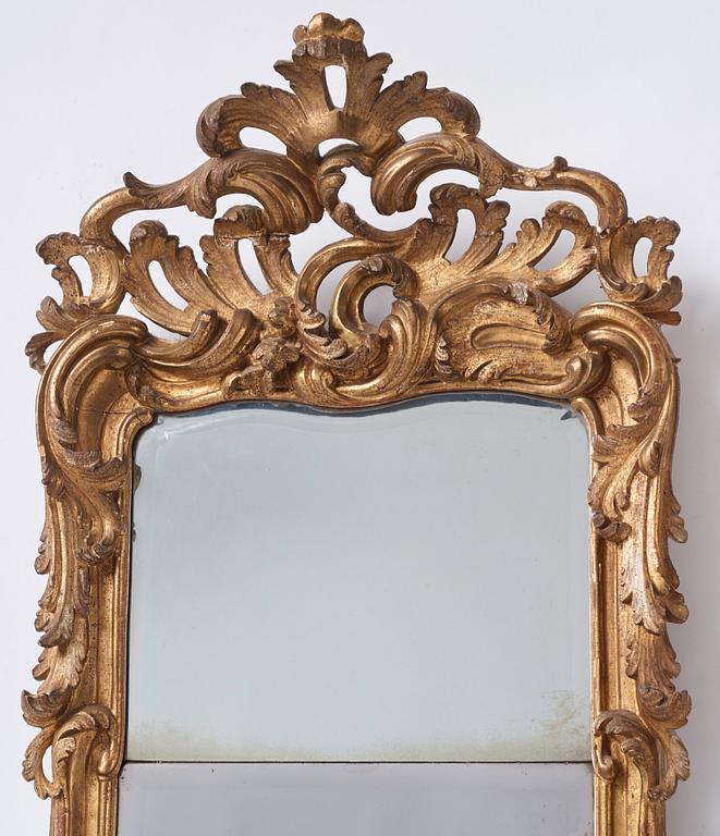 A Swedish rococo mirror by A Carlsson (master in Norrköping 1772-1801).