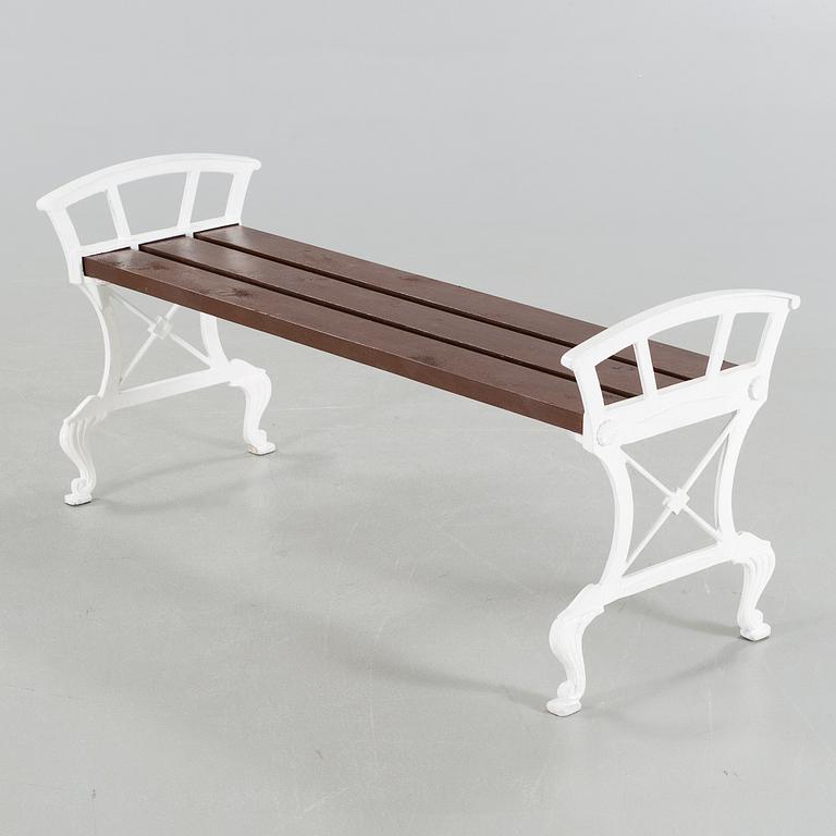 Garden bench, for late 20th century.